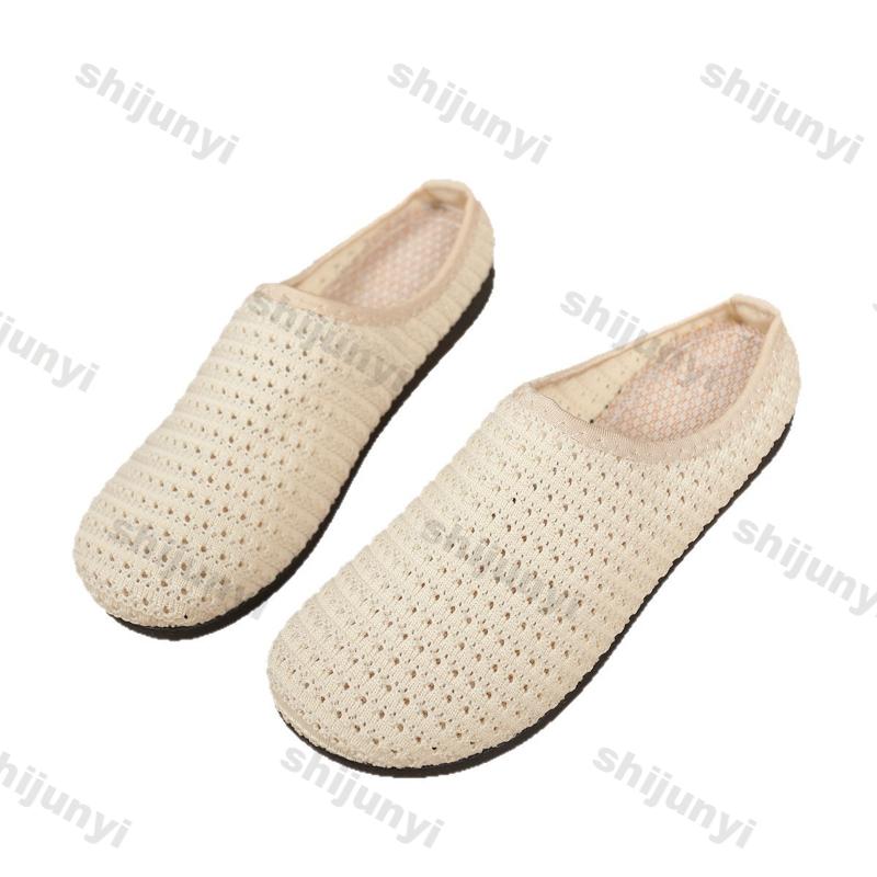 Fashion Women's Casual Sandals 2025 Summer Fashion Hollow Breathable Fly Weave Mesh Shoes Lightweight Comfortable Outdoor Half Slippers