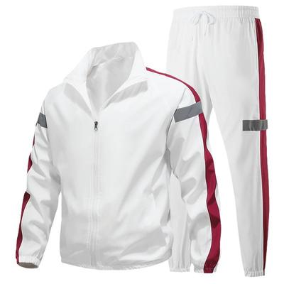 Leisure Travel Set, Reflective Strip Sportswear Cardigan Two-piece Set