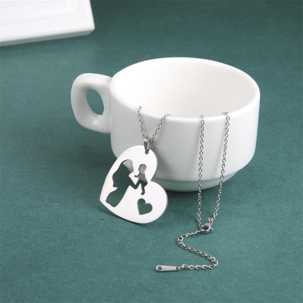 My Shape 2 Pcs/set Mother Baby Heart Pendant Necklaces for Women Daughter Son Choker Female Fashion Jewelry Mother's Day Gift