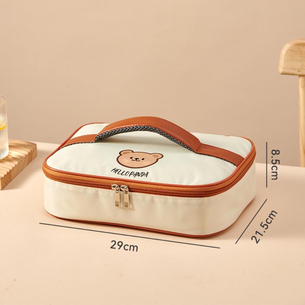 New Portable Insulated Lunch Bag Cute Bear Waterproof Thermal Food Container Bag Large Capacity Cooler Bag for Students Adult