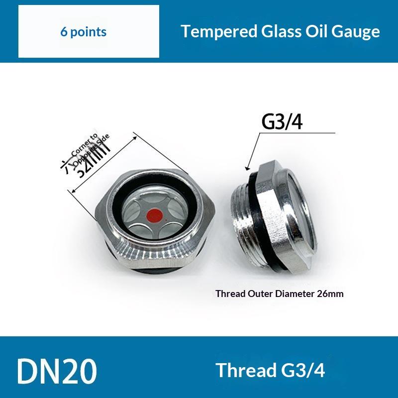 Oliepeilglas 1 ST G1/4 G3/8 G1/2 G3/4 Universele Schroefdraad Gehard Glas Olie Indicator voor Auto Motoronderdelen