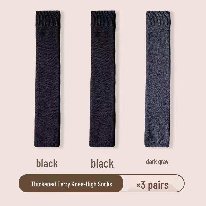 Verdickte Winter Kniehohe Stulpen und Überknie Frotteesocken