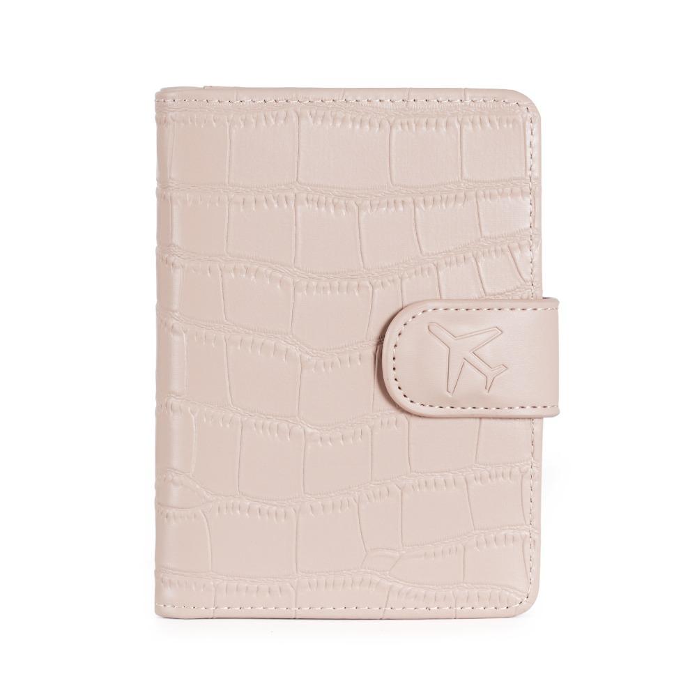 

Держатель для посадочного талона на самолет, RFID-защита от кражи, клипса для паспорта, портативная сумка для хранения карт, женская бежевый