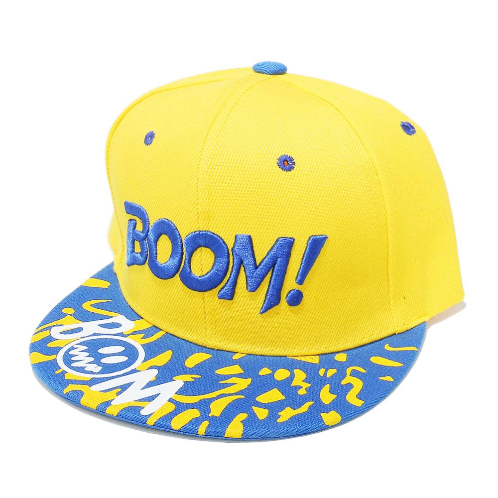 Spring and summer new hip hop hat BOOM letter embroidery graffiti flat brim baseball cap hip-hop flat edge hat men