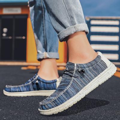 Sommer Neue Herren Canvas Lazy Bootsschuhe Outdoor Cabrio Slipper Freizeitschuhe Loafer Mode Rutschfeste Deckschuhe Große Größe