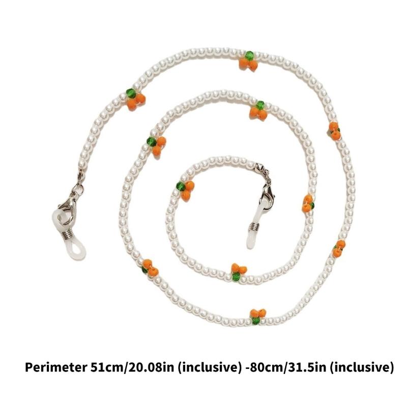 Retro Cherry Eyeglasses Chain Sophisticated Sunglasses Lanyard Accessory With Pearls And Cherry Embellishments