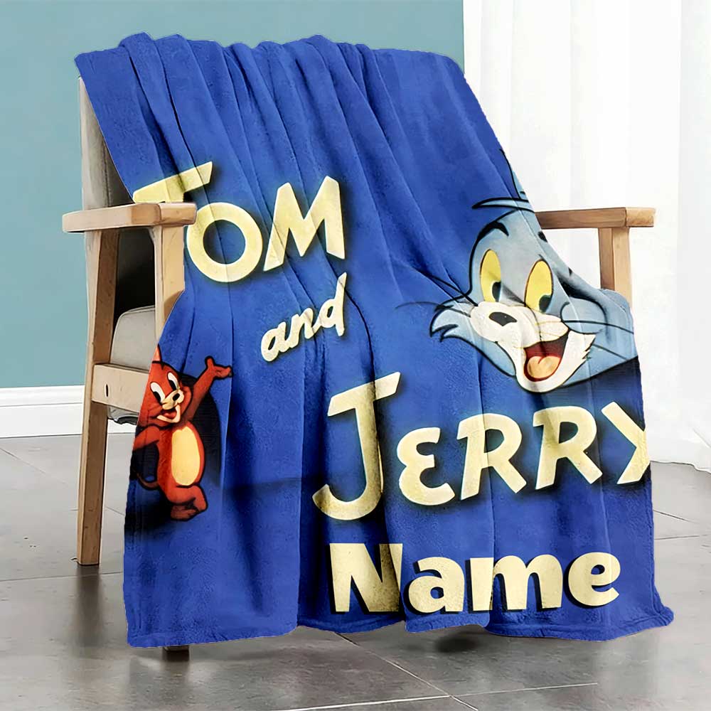 Warner (10) Customize Your Name Blanket Throw Customizable Blanket Soft & Cozy for Living Room Couch Sofa Home Decor Four Seasons Multipurpose