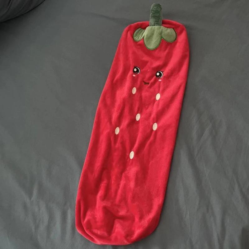 Cylindrical Pillowcase Cute Fruits Soft Long Pillow Case Neck Bolster Cushion Cover Sofa Backrest Home Decor Waist Cushion Cover
