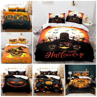 Halloween Bedding Set Pumpkin Lantern Theme Bedding Cover and Pillow Case AU/EU/US Double/Double Full Size