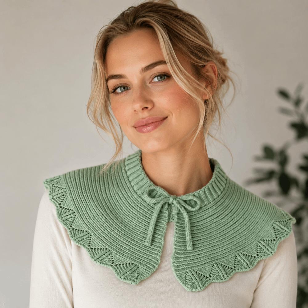 Detachable Fake Collar Hollow Knitted Shawl Collar Accessory New Drawstring Sweater Collar Winter