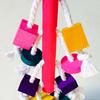Pet Bird Parrot Wood Blocks Cotton Rope Cage Hanging Standing Play Chew Toy