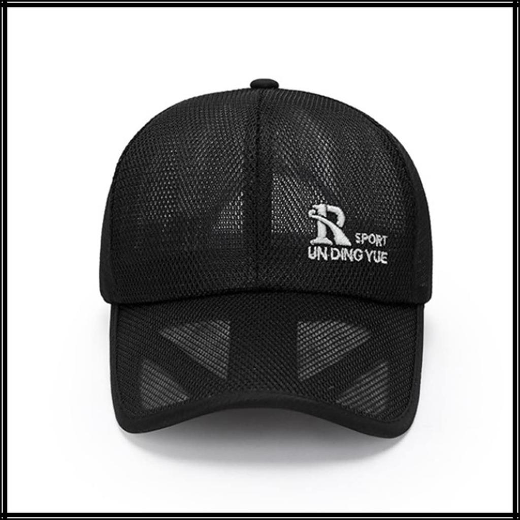 English Long CA583 [White Fang] Cap, Mesh, Letters, Brim, Hat, Sports, Outdoor, Running, Men's, Women's, (Gray)