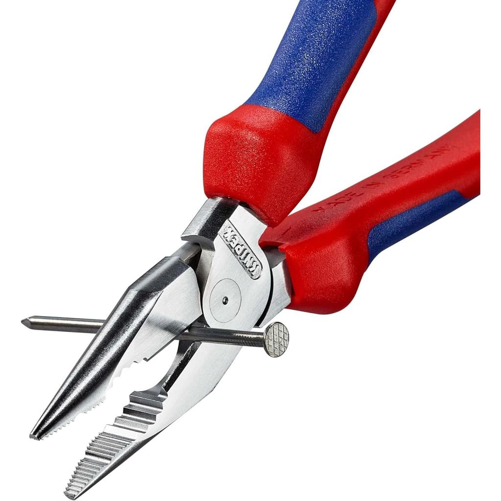 Knipex Needle Nose Combination Pliers Chrome Comfort Handle 185mm 0825-185
