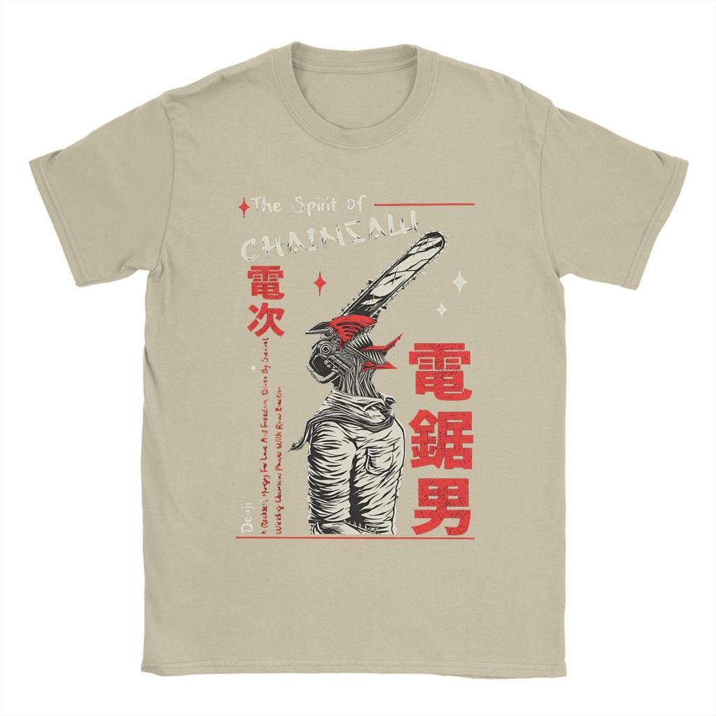 Men's T-Shirt Denji Chainsaw Man Manga Amazing 100% Cotton Tees Short Sleeve  T Shirt Round Neck Clothing Gift