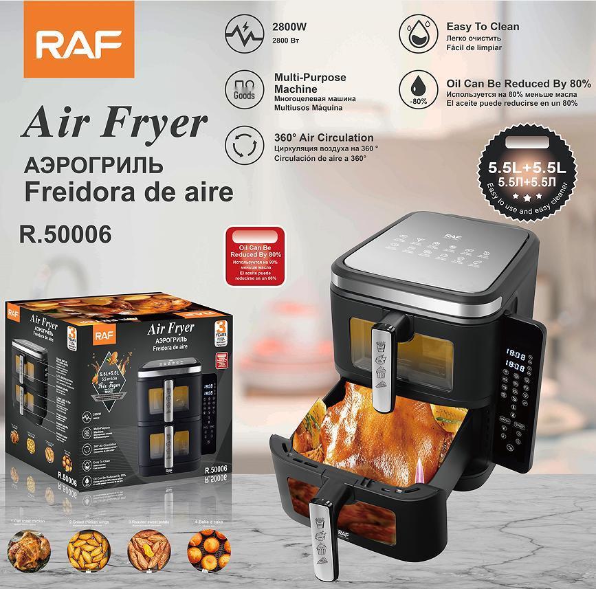 6L+6L Dual-Layer Smart Air Fryer: Smoke-Free, Oil-Free, Multi-Functional Electric Cooker EU Plug