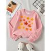 Autumn Leaves Pattern Maple Orange Yellow Girls' Fashionable Crewneck Sweatshirt, Autumn and Winter Western Style Top