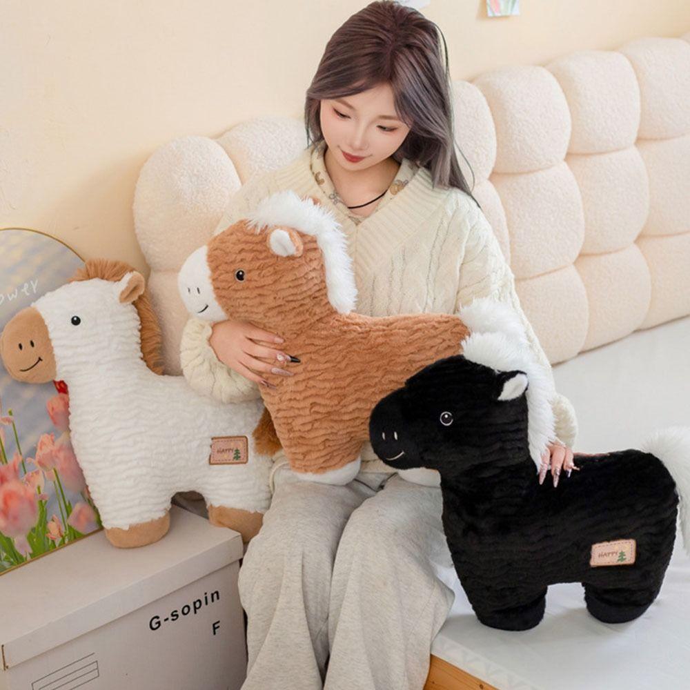 Soft Horse Plush Dolls 50cm Horse Shape Cushion Children With Sleeping Doll  New Year Decorations