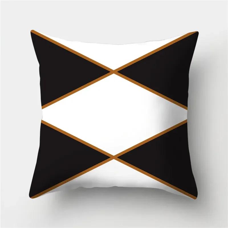 Gold Black Geometric Cushion Cover Polyester Decorative Sofa Cushions Pillow Covers Throw S   Cases Home Decor