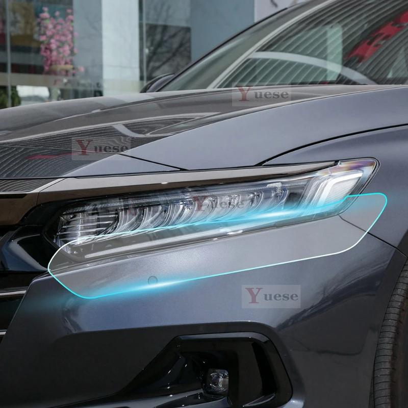 2 Pcs Car Headlight Protective Film Transparent Smoked Black TPU Sticker For Honda Accord 10th Gen Judai