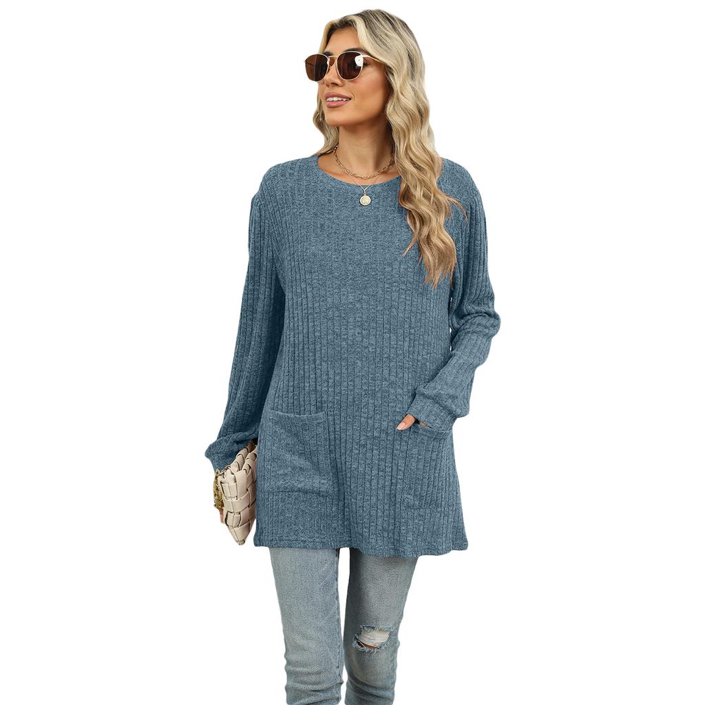 Ladies' New Versatile Work Four Seasons Leisure Daily Sexy Beautiful Loose Top Long Sleeve T-Shirt