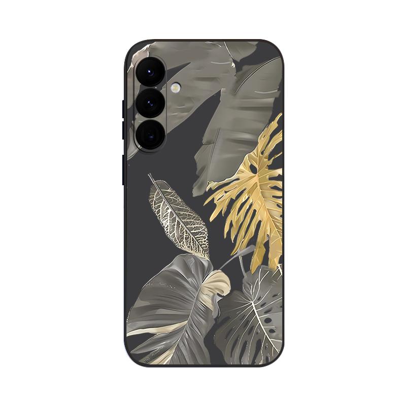 Withered Leaves Patterned Silicone Phone Cover For Samsung Galaxy A56 A17 A26 A16 A36 A55 A54 A53 A15 S24 S25 S25 S22 S23 Plus Lanyard Soft Cover