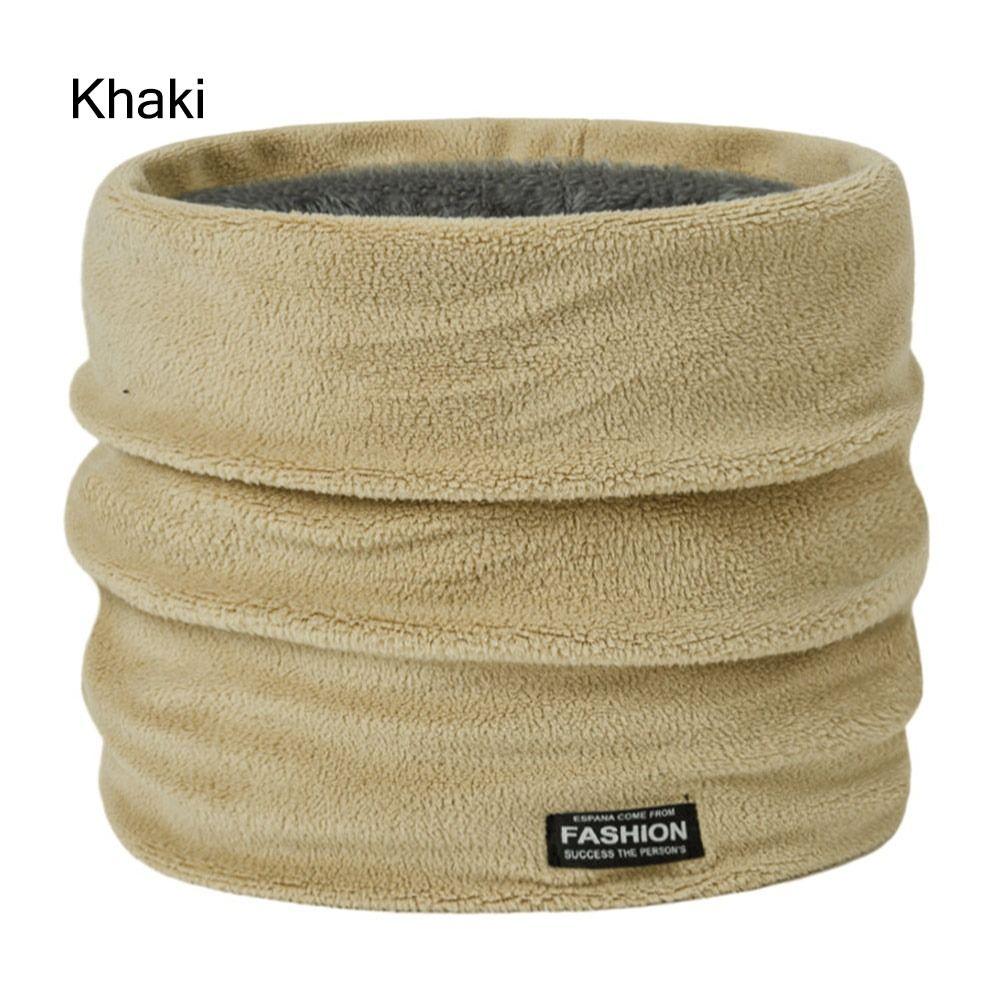 Double-Layer Fleece Neck Warmer for Men Thick Warm Fleece Lined Thermal Scarf  for Cold Weather