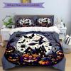 3er Set Halloween Bilder Ideen Bedruckte Bettbezug-Sets (1 * Kissenbezug + 2 * Kissenhüllen, ohne Füllung), Geeignet für Schlafzimmer zu Hause, Gästezimmer, Wohnheim De