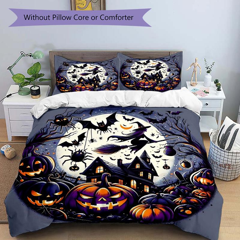

3pcs Halloween Bilder Ideen Printed Duvet Cover Set (1 * Cover+2 * Pillowcase, Without Core), Suitable for Home Bedroom, Guest Room, Dormitory De 135x200cm