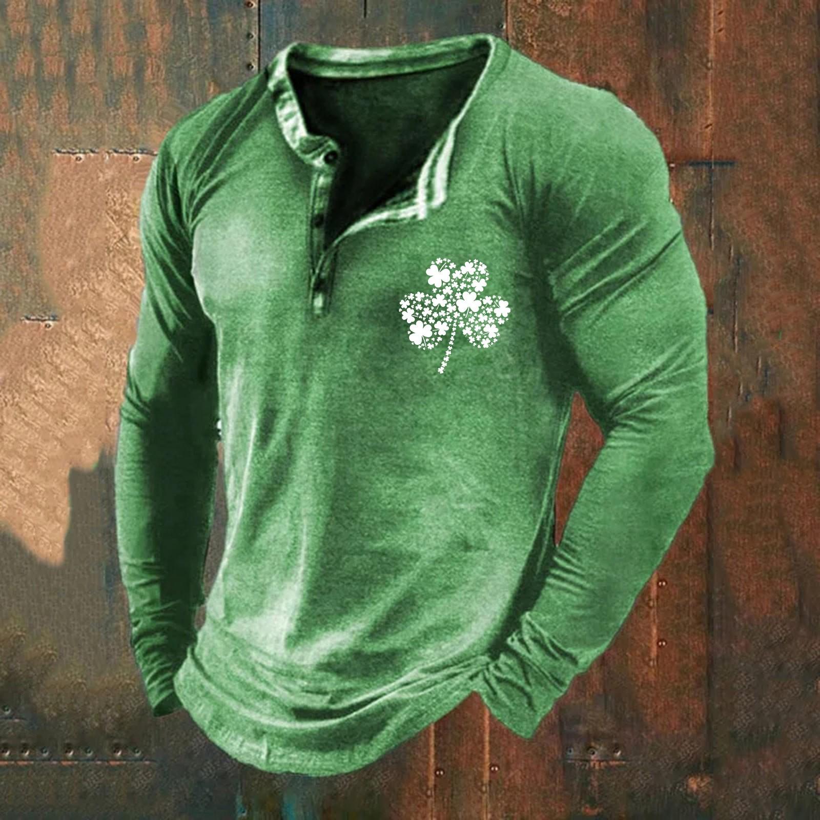 

Long Sleeve 3 Button St. Patrick s Vintage Sport Long Sleeve T-shirt Pullover XL білий