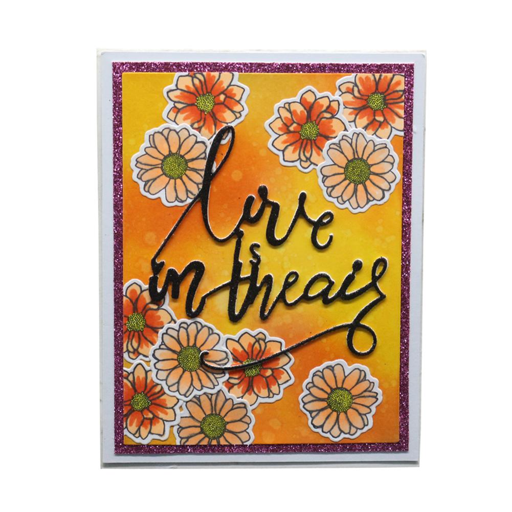 Love Is In Zhe Air Frame Metal Silvery Stencil Embossing Cutting Dies For Diy Scrapbooking Paper Album Cards Making