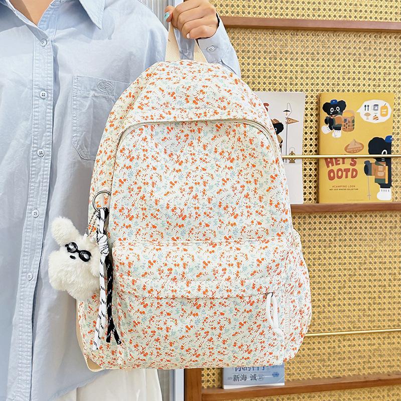 Japanese floral soft girl girl backpack girl, Korean ins Fengsen small fresh schoolbag high school student backpack