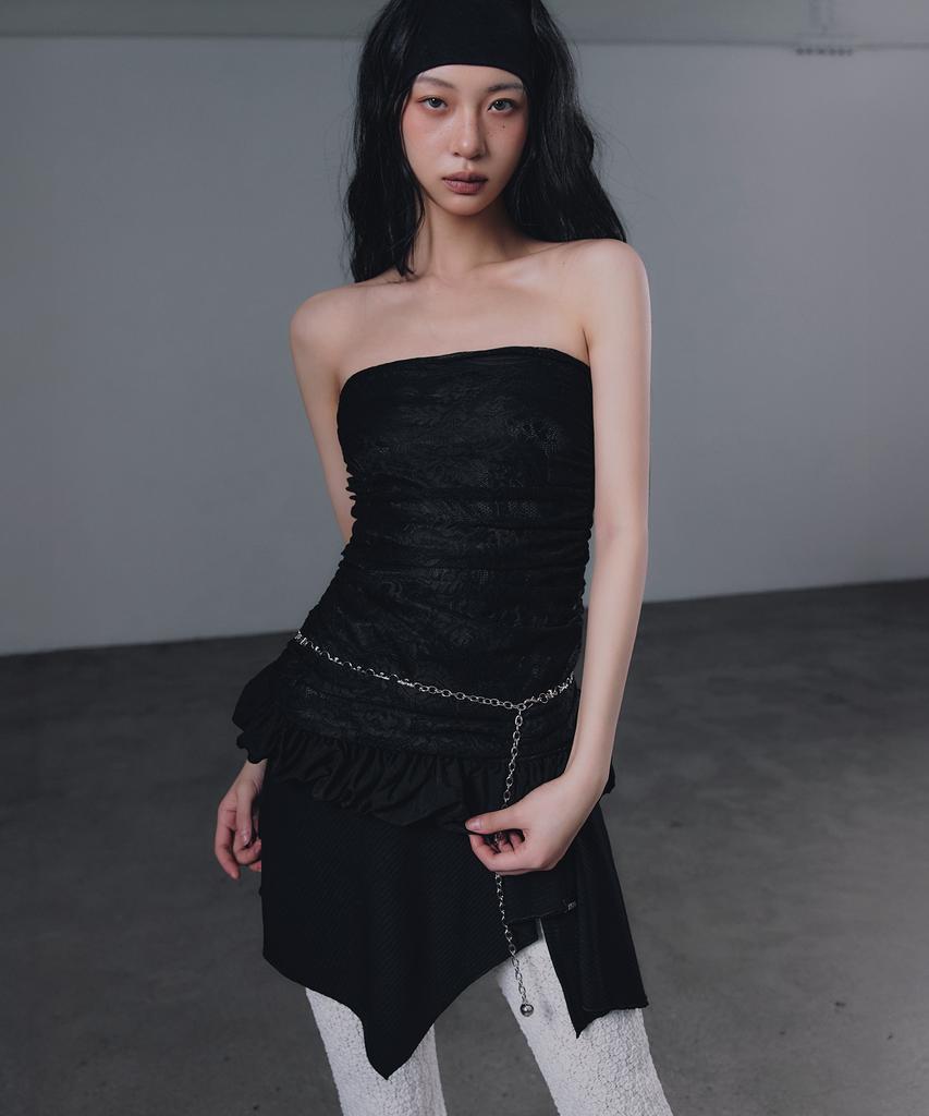 Geulouhaideu Nella Lace Shirring Frill Top