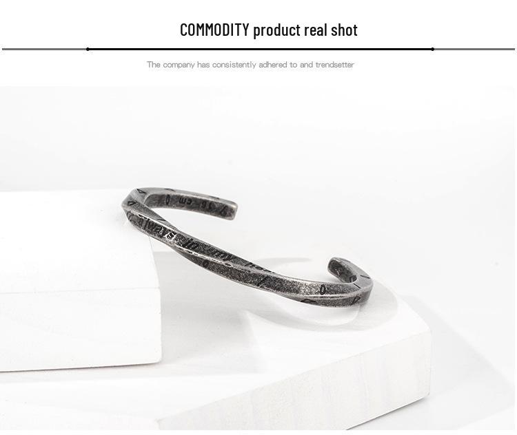 Viking Möbius Titanium Steel Bangle Bracelet - Unisex Retro European & American Accessory