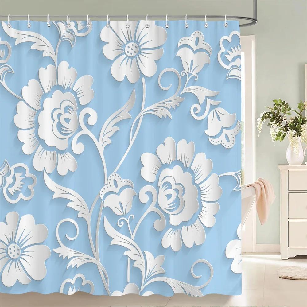 High Quality Washable Bathroom Curtains 3D Printing Shower Curtain Polyester Bath Screens Home Decoration