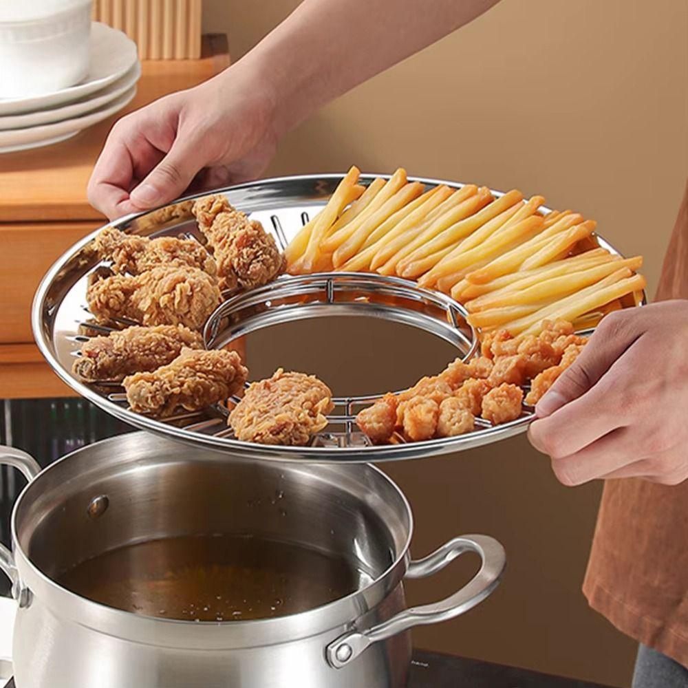 Round Strainer Fried Food Draining Rack Food Grades Food Cooling Pan  Cooking
