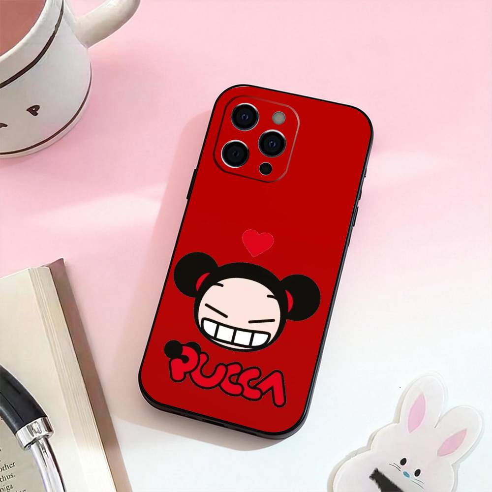 Cute Cartoon-Pucca Phone Case For iPhone 17,16,15,14,13,12,11 Plus,Pro,Max,XS Silicone Soft Cover