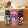 400ml Small Daisy Plastic Water Bottles Creative Drink Kawaii Sports Transparent Water Bottle with Portable Travel Tea Cup