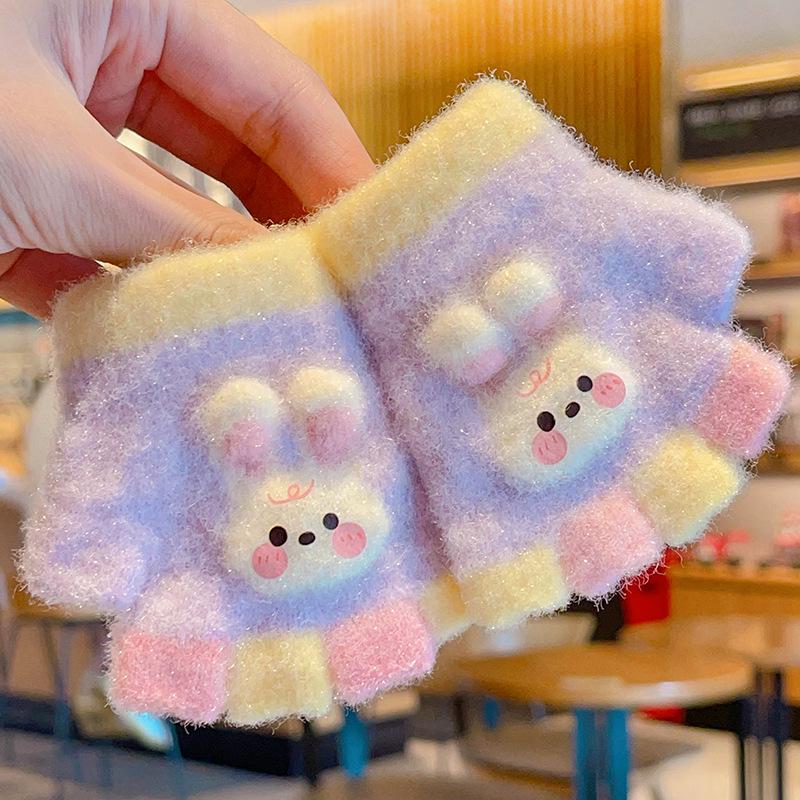 Warm Winter Half-Finger Gloves for Toddlers, Ages 1-3 – Cute Design for Boys and Girls