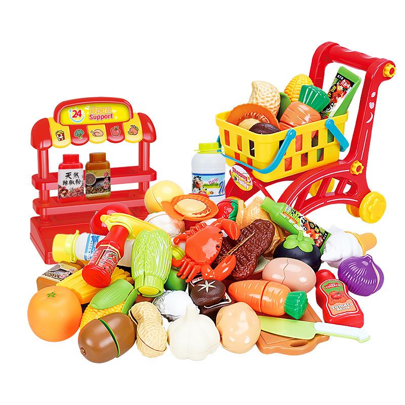 

Детский игровой домик-симулятор Еда Фрукты и овощи Познание Очищаемый Чицель Супермаркет Корзина Игрушка красный