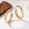 Exaggerated Geometric Metal Hoop Earrings with Smooth Round Design for a High-End, Simple, and Bold Look