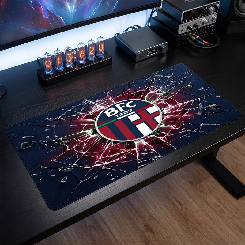 Bologna FC Theme Pattern Mouse Pad, Soccer Logo Design XXL Gaming Desk Mat Non-Slip Computer Mouse Pad