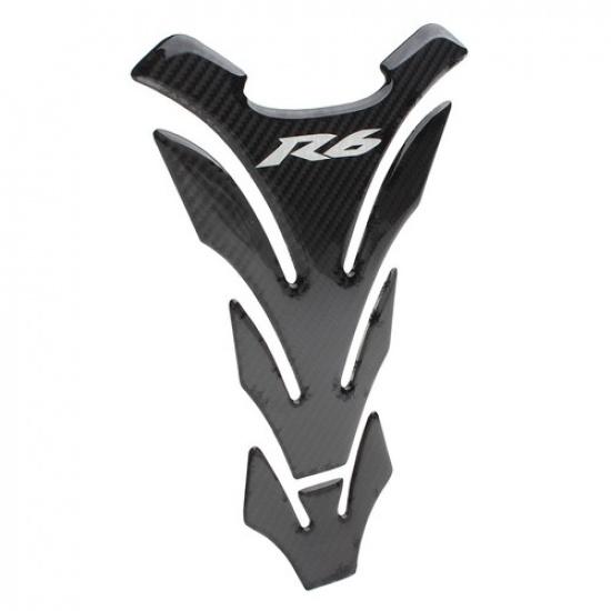 3D Carbon Fiber For YZF R6 YZF-600 Tank Decal Protector Pad Sticker White