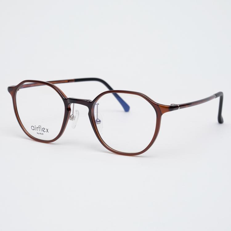 Alloaiweeo [Air Flex] Al6402 1616G Airflex Ultra-Lightweight_Brown Hexagon Frame_Blue Light Lens Selection