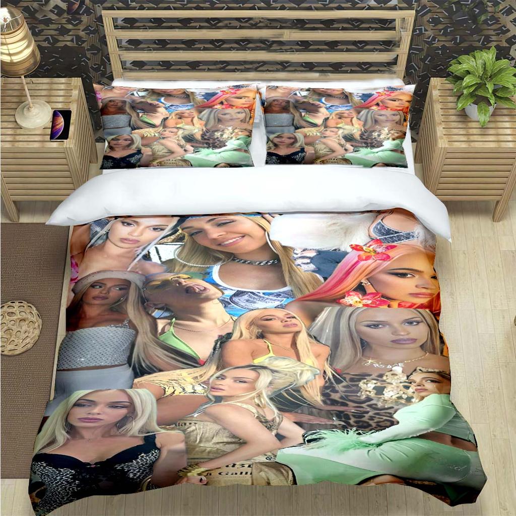 Fashion Spain Female Singer B-Bad G-Gyal Print Bedding Set Duvet Cover Comforter Bed Youth Kids Girl Boys Luxury Gift