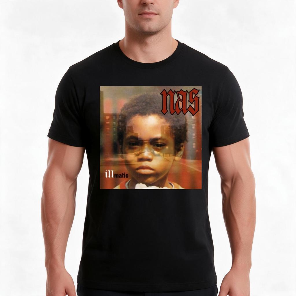 Nas Illmatic Tshirt Summer Casual Cotton Tee Oversized Streetwear Tops Vintage Graphic Print Loose Fit Short Sleeve