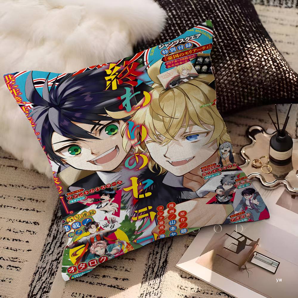 Anime S_Seraph Of The E_End Pillow Cushion Cover Pillowcase Living Room Sofa Home Decor