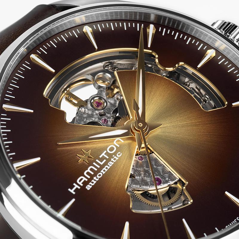Hamilton Série Happy Mouvement Mécanique Automatique Étanche 50 Mètres Montre Homme Montre Suisse 42mm Cadran Marron Boîtier Acier Inoxydable H32705501