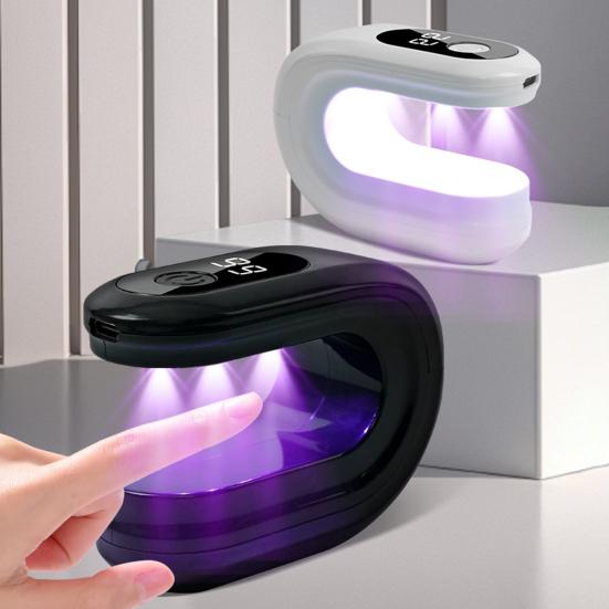 Mini UV LED Neglelakklampe for Gelnegler Bærbar Manikyrlys Håndholdt U-formet Herdelampe for Rask Tørking