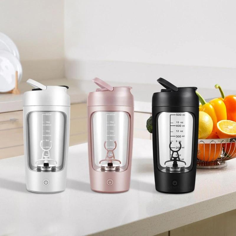USB Electric Protein Shaker Bottle Portable 1200mAh Rechargeable Blender Cup Multipurpose 650ml Mixing Cups for Fitness Workout
