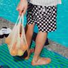 Vans X Asian Artists Alliance Riroo Collaboration Woven Lace-Up Simple Fashion Casual Shorts Women shorts Black White Checkered VN000QF7FBA
